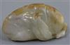 A Chinese pale grey and russet jade carving of peaches, 18th century, 6cm                                                              