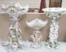 A tall German porcelain figural centrepiece bowl and two others smaller. Tallest 47cm                                                                                                                                       