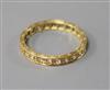 An 18ct gold and diamond set full eternity ring, size P.                                                                               