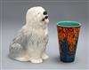 A Beswick old English sheep dog and a Beswick Poole vase tallest 29cm                                                                  