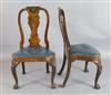 A pair of George II walnut dining chairs, c.1730, W.1ft 10in. H.3ft 2in.                                                               