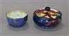 A Wedgwood zodiac lustre bowl and a Moorcroft lidded bowl                                                                              