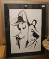 An Italian limited edition print of two nudes, 38/100, 70 x 51cm                                                                       