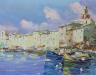 Salomon Le Tropezien, oil on canvas, Mediterranean harbour scene, signed, 31 x 40cm                                                                                                                                         