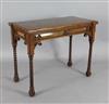 A Victorian Gothic revival walnut and marquetry rectangular card table, in the manner of Lamb of Manchester, W.3ft 2in.                