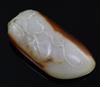 A Chinese white and russet skin jade 'gourd' snuff bottle, 18th/19th century, H. 6.5cm                                                 