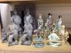 A group of Chinese mixed ceramic, resin and terracotta figures, tallest 27cm                                                                                                                                                