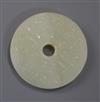 A pale celadon jade bi disc                                                                                                            