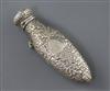 An early 20th century Tiffany & Co sterling silver teardrop shaped scent flask, 11.5cm.                                                