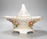 A Dresden porcelain floral encrusted basket 34cm                                                                                                                                                                            