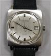 A gentleman's 1960's Girard Perregaux Steel wrist watch with box and certificate                                                       