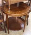 A Sheraton style mahogany and satinwood inlaid circular occasional table W.61cm                                                        