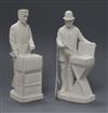 A pair of Victorian bisque figures of street vendors height 20cm                                                                       