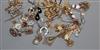 A quantity of assorted pairs of ear rings including gold, silver etc.                                                                  