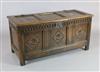 A 17th century oak coffer, W.4ft 2in. D.1ft 9in. H.2ft 1in.                                                                            