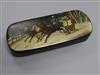 A Russian Troika scene papier mache snuff box                                                                                          