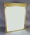 A late Victorian gilt gesso overmantel mirror, W.4ft 8in. H.5ft 3in.                                                                   