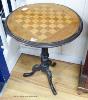 A Victorian mahogany tripod chess table. D-54, H-68cm.                                                                                                                                                                      