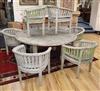 A Lindsey garden table and six chairs Table W.181cm                                                                                    