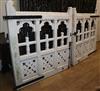 A pair of painted oak gates W.132cm each                                                                                               