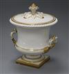 A Worcester Flight Barr and Barr lidded gilt bordered white glazed ice pail, with liner height 27cm                                    