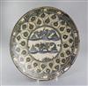 A Safavid stone paste 'Islands' dish, 17th century, diameter 31cm                                                                      