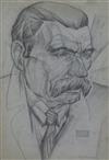 Attributed to Yuri Annenkov (1890-1974) Portrait of Maxim Gorky 16.25 x 11.5in.                                                        