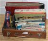 A small suitcase of ephemera and tins                                                                                                  