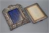 Two early 20th century silver mounted photograph frames, largest 22cm.                                                                 