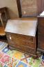 A George III banded mahogany bureau, width 92cm, depth 50cm, height 97cm                                                                                                                                                    