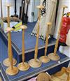 Six wooden hat stands W.23cm                                                                                                           