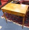 A 19th century inlaid mahogany side table. W-78, D-46, H-76cm.                                                                                                                                                              