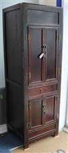 A Chinese hardwood tall cabinet W.65cm                                                                                                 