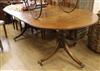 A Regency style mahogany 'D' end dining table W.215cm fully extended                                                                   