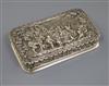 A heavy mid 20th century Portuguese 833 standard silver box and hinged cover, 19 oz.                                                   