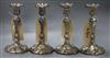 A set of four electroplated candlesticks c.1840 24cm high                                                                              