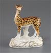 A Staffordshire porcelain figure of a giraffe, c.1828, H. 11.6cm                                                                       