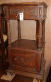 A late 19th century French walnut marble top bedside cabinet H.84cm                                                                    