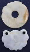 Two Chinese jadeite plaques                                                                                                            