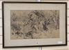 Charles Henry Sykes (1875-1950), pen and ink, Chaotic procession possibly originally titled 'Mon Noon', signed,                        