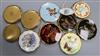 Ten vintage powder compacts by Stratton, three decorated with pheasants,                                                               