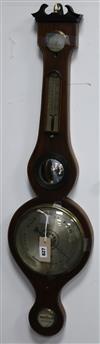 A Victorian mahogany wheel barometer W.25cm                                                                                            