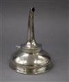 An early 19th century French silver wine funnel, complete with muslin, 13.5cm.                                                         