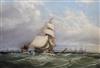 19th Century English School Shipping off Portsmouth 20.5 x 30.5in., unframed                                                           