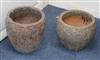 Two garden pots W. 24 and 25cm                                                                                                         