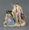 A Meissen porcelain group of the drunken Silenus, 19th century, H. 21cm                                                                