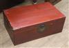 A Chinese red lacquered chest W.75cm                                                                                                   