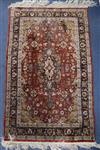 A Persian part silk rug 126 x 76cm                                                                                                     