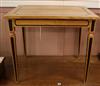 A Biedermeier style oak and ebony banded side table W.82cm                                                                             