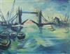 James Lawrence Isherwood (1917-1988) Tower Bridge with barges 13.75 x 17.75in., unframed                                               